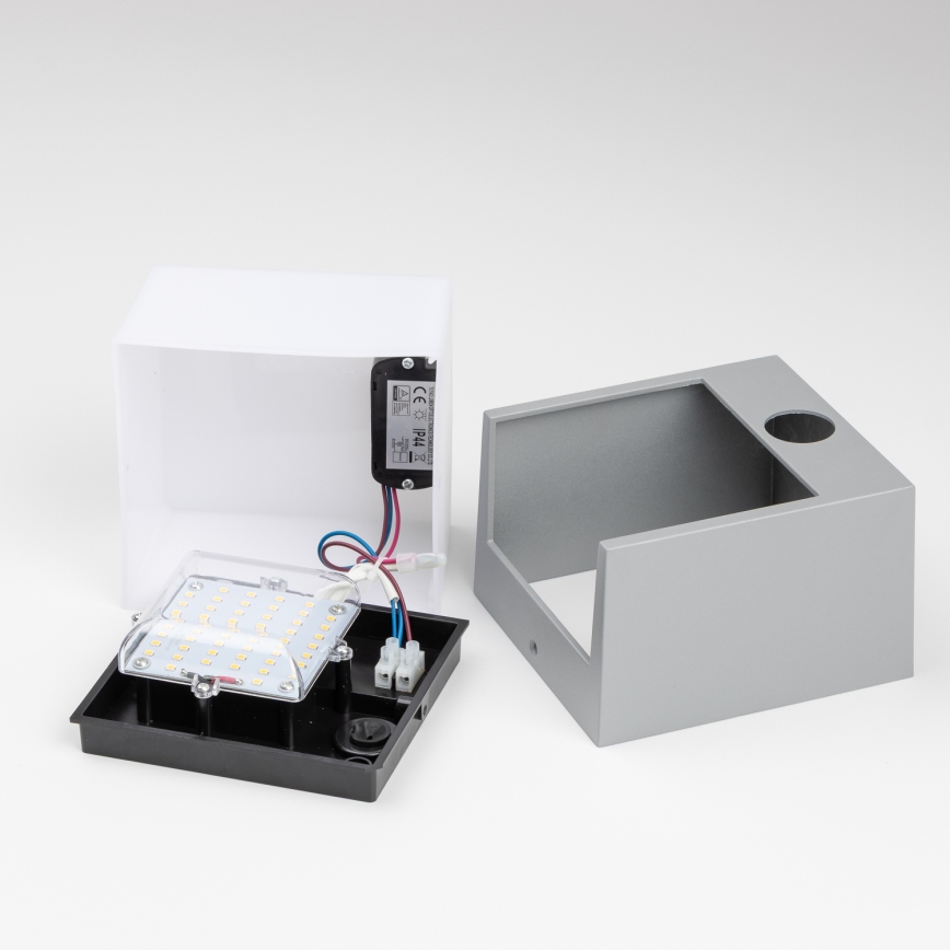 Brilagi - LED-ulkovaloseinävalaisin liiketunnistimella TERNI LED/12W/230V harmaa IP44