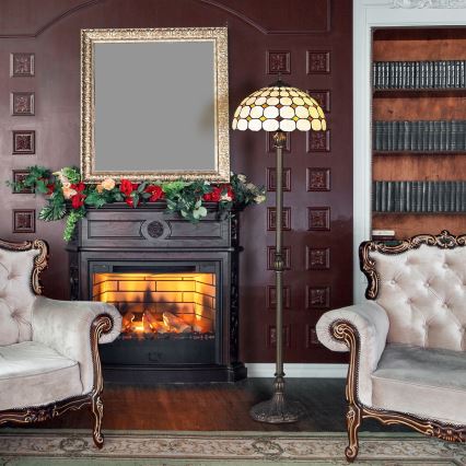 Brilagi - Tiffany-lasinen lattiavalaisin DORAN 2xE27/60W/230V