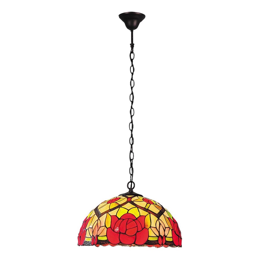 Brilagi - Tiffany-tyylinen vitraaliriippuvalaisin ketjulla GARLAN 2xE27/60W/230V