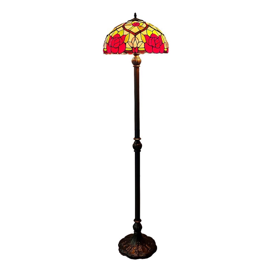 Brilagi - Tiffany-tyylinen vitraasilattiavalaisin GARLAN 2xE27/60W/230V