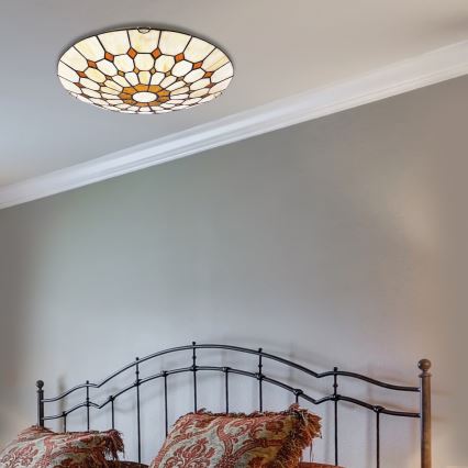 Brilagi - Tiffany-tyylinen vitraasinen kattovalaisin DORAN 2xE27/60W/230V