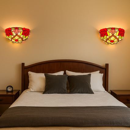 Brilagi - Tiffany-tyylinen vitraasiseinävalaisin GARLAN 1xE14/40W/230V