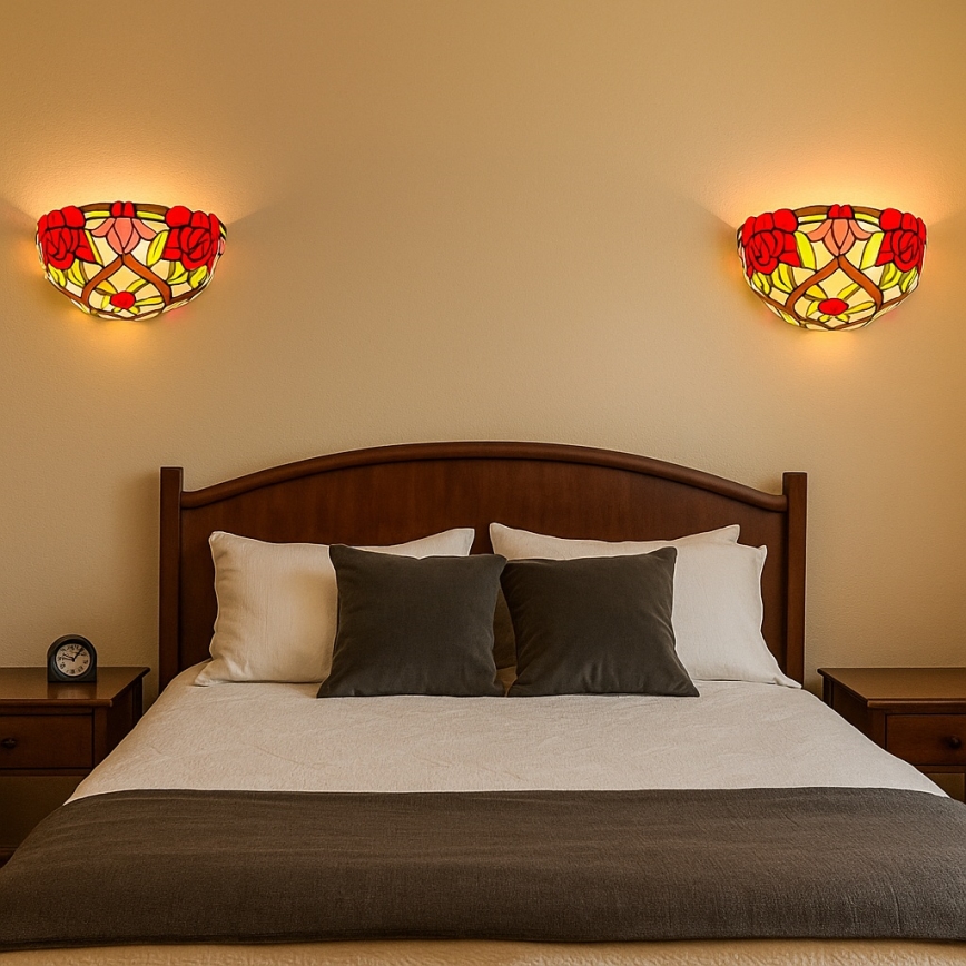 Brilagi - Tiffany-tyylinen vitraasiseinävalaisin GARLAN 1xE14/40W/230V