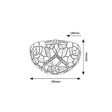 Brilagi - Tiffany-tyylinen vitraasiseinävalaisin GARLAN 1xE14/40W/230V