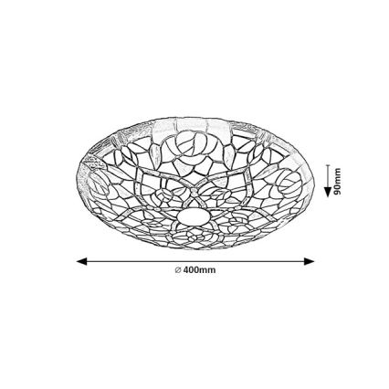 Brilagi - Tiffany-vitraasinen kattovalaisin GARLAN 2xE27/60W/230V