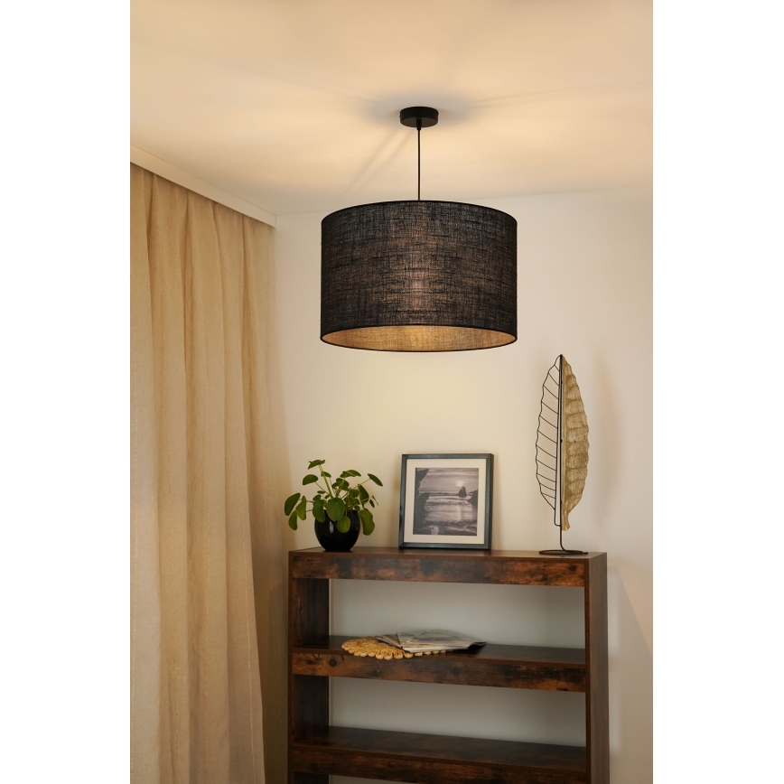 Brilagi - Ripustettava kattovalaisin TUBES ROLLER 1xE27/15W/230V halkaisija 50 cm musta