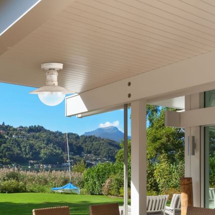 Brilagi - Ulkokattoon asennettava valaisin MOLDE 1xE27/60W IP44 valkoinen/patinoitu