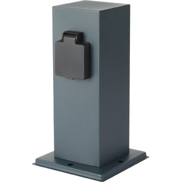 Brilagi - Ulkopistorasiapylväs PILLAR 1Z SCHUKO 230V IP44 antrasiitti