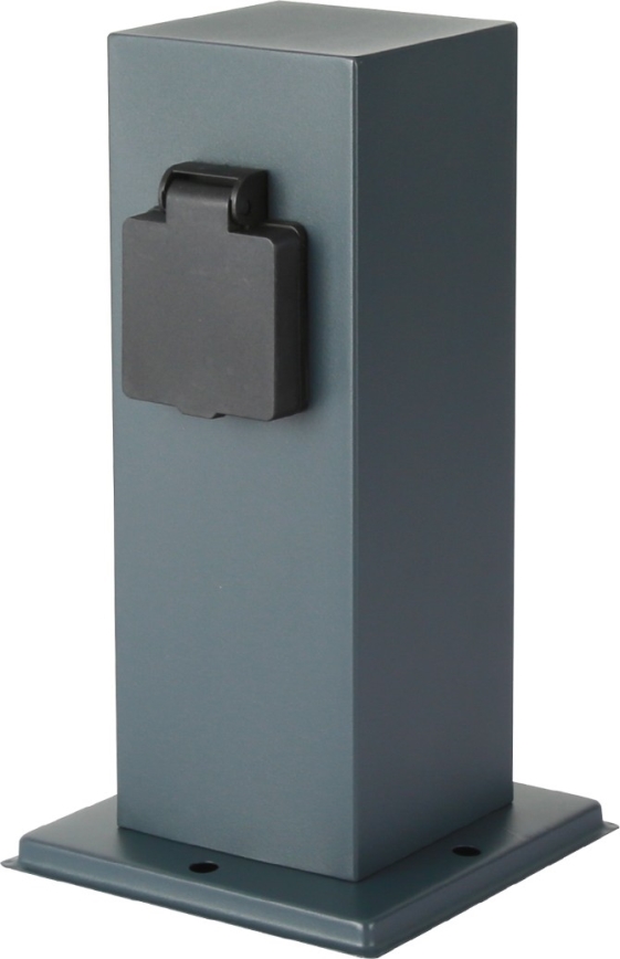 Brilagi - Ulkopistorasiapylväs PILLAR 1Z SCHUKO 230V IP44 antrasiitti