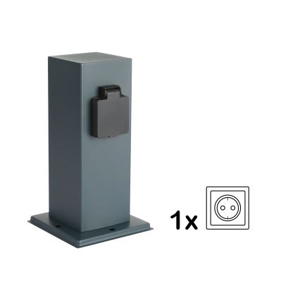 Brilagi - Ulkopistorasiapylväs PILLAR 1Z SCHUKO 230V IP44 antrasiitti