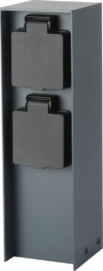 Brilagi - Ulkopistorasiapylväs PILLAR 2Z SCHUKO 230V IP44 antrasiitti