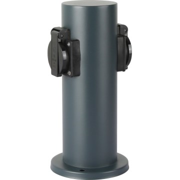 Brilagi - Ulkopistorasiapylväs PILLAR 2Z SCHUKO 230V IP44 antrasiitti