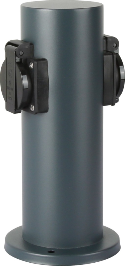 Brilagi - Ulkopistorasiapylväs PILLAR 2Z SCHUKO 230V IP44 antrasiitti