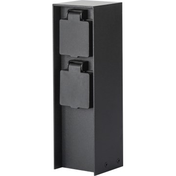 Brilagi - Ulkopistorasiapylväs PILLAR 2Z SCHUKO 230V IP44 musta