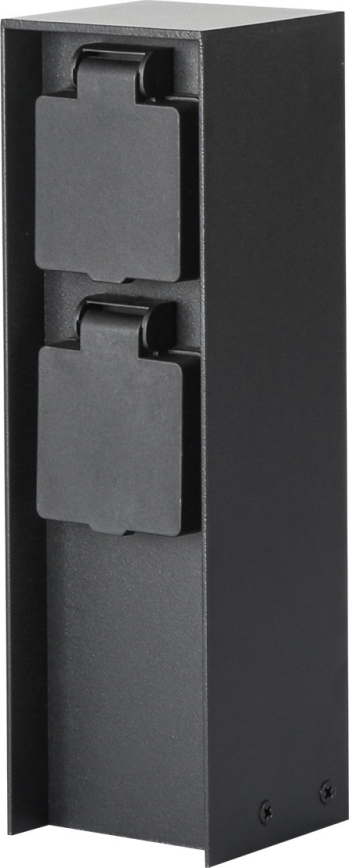 Brilagi - Ulkopistorasiapylväs PILLAR 2Z SCHUKO 230V IP44 musta