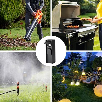 Brilagi - Ulkopistorasiapylväs PILLAR 2Z SCHUKO 230V IP44 musta