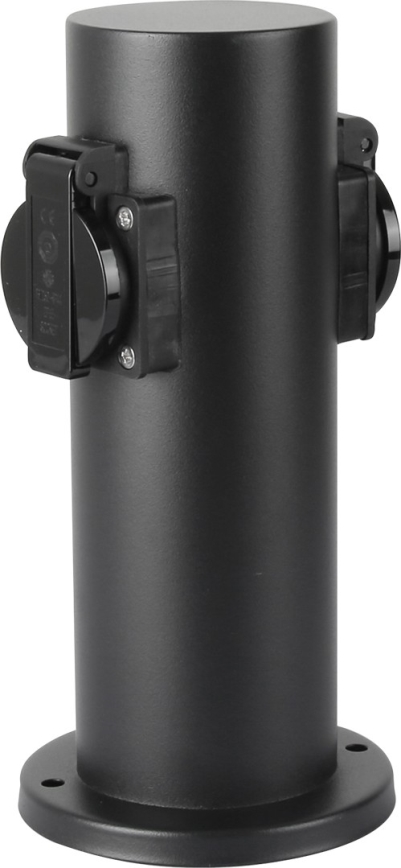 Brilagi - Ulkopistorasiapylväs PILLAR 2Z SCHUKO 230V IP44 musta