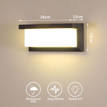 Brilagi - Ulkoseinävalaisin BRICKY 1xE27/60W/230V antrasiitti IP54
