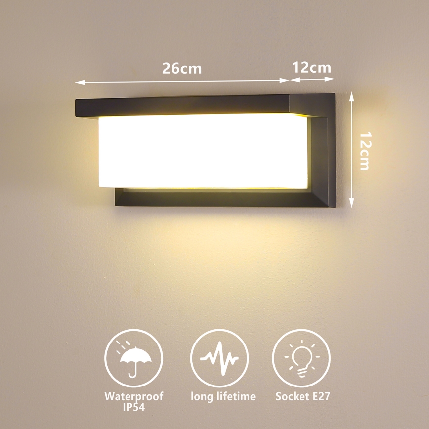 Brilagi - Ulkoseinävalaisin BRICKY 1xE27/60W/230V antrasiitti IP54