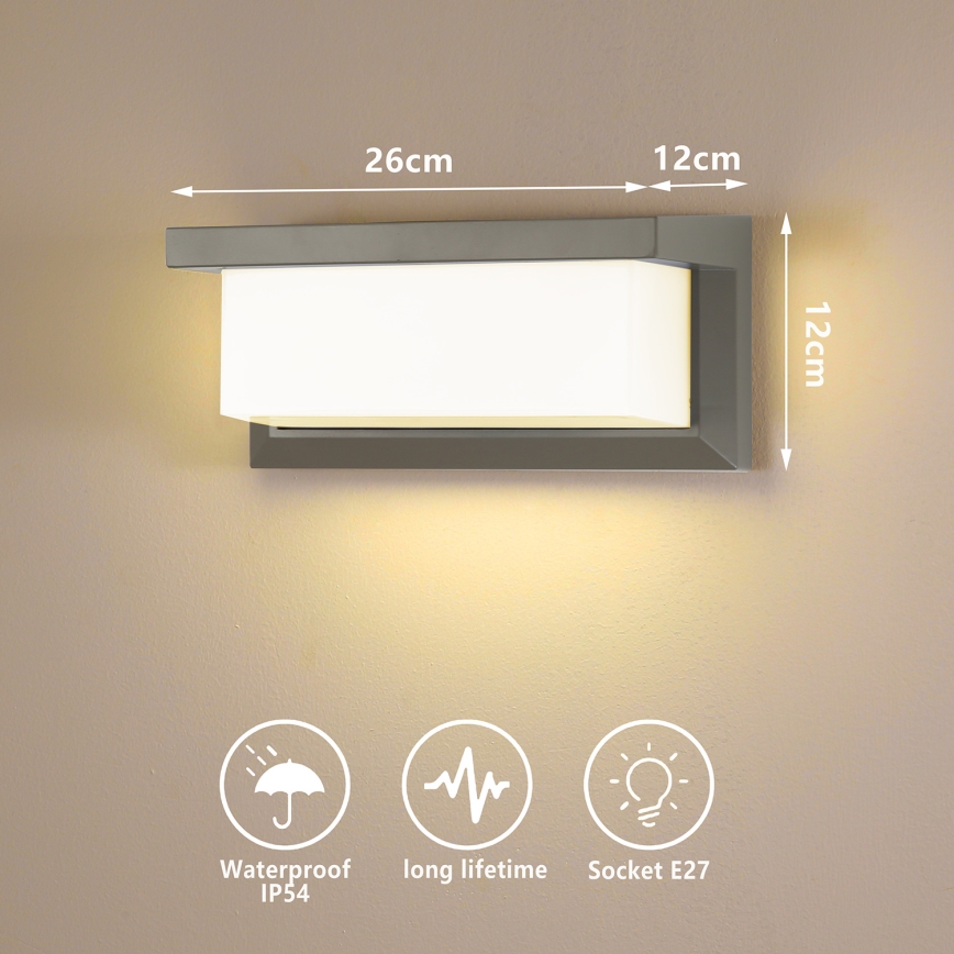 Brilagi - Ulkoseinävalaisin BRICKY 1xE27/60W/230V harmaa IP54