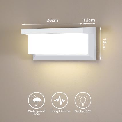Brilagi - Ulkoseinävalaisin BRICKY 1xE27/60W/230V valkoinen IP54