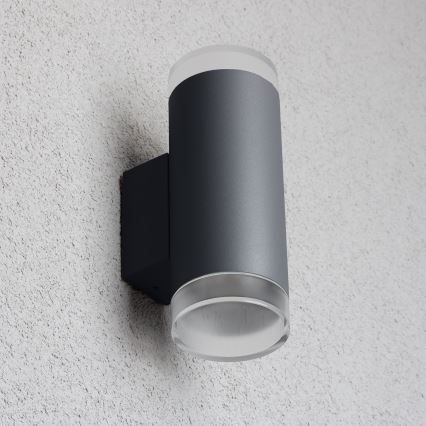 Brilagi - Ulkoseinävalaisin MATERA 2xGU10/30W/230V antrasiitti IP54
