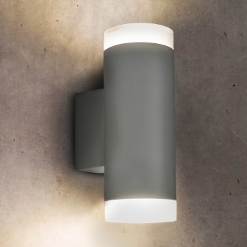 Brilagi - Ulkoseinävalaisin MATERA 2xGU10/30W/230V harmaa IP54
