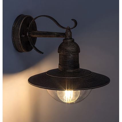 Brilagi - Ulkoseinävalaisin MOLDE 1xE27/60W/230V IP44 pronssi/patina