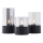Brilliant - BOUGIE LED, 3 kpl, LED/2xAA, IP44, musta/savunharmaa