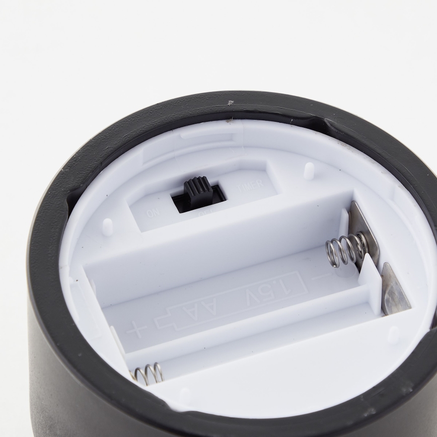 Brilliant - BOUGIE LED, 3 kpl, LED/2xAA, IP44, musta/savunharmaa