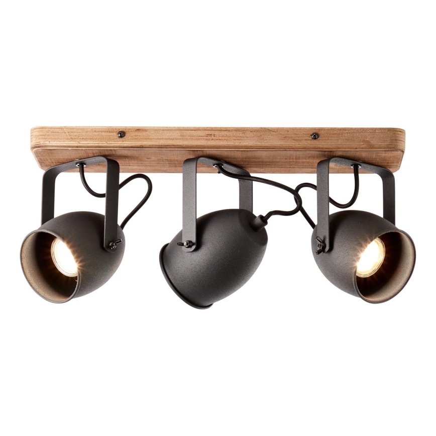 Brilliant - CROWTON Spottivalaisin 3xGU10/6W/230V, mänty