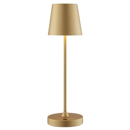 Brilliant - LED himmennettävä, ladattava, kosketusohjattu ulkokäyttöön tarkoitettu pöytälamppu ELORA LED/2,5W/5V 2700K 2600 mAh IP44 kultainen