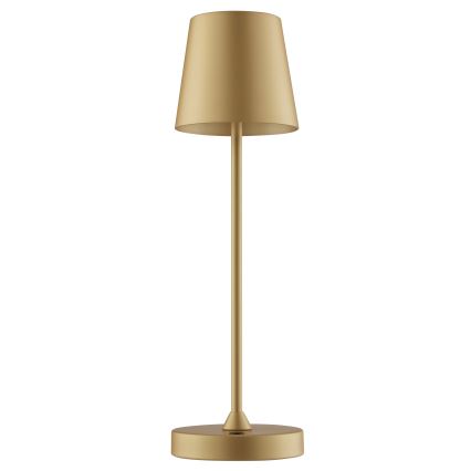 Brilliant - LED himmennettävä, ladattava, kosketusohjattu ulkokäyttöön tarkoitettu pöytälamppu ELORA LED/2,5W/5V 2700K 2600 mAh IP44 kultainen