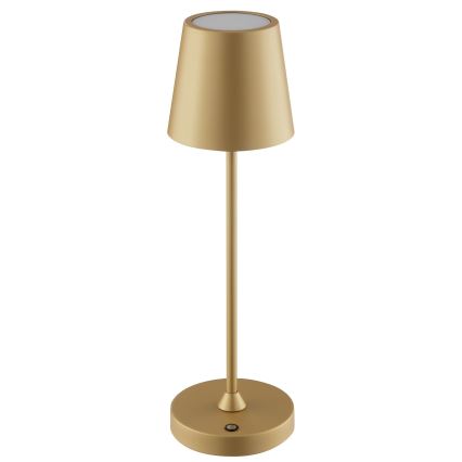 Brilliant - LED himmennettävä, ladattava, kosketusohjattu ulkokäyttöön tarkoitettu pöytälamppu ELORA LED/2,5W/5V 2700K 2600 mAh IP44 kultainen
