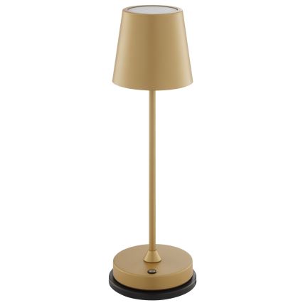 Brilliant - LED himmennettävä, ladattava, kosketusohjattu ulkokäyttöön tarkoitettu pöytälamppu ELORA LED/2,5W/5V 2700K 2600 mAh IP44 kultainen