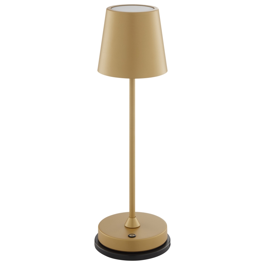 Brilliant - LED himmennettävä, ladattava, kosketusohjattu ulkokäyttöön tarkoitettu pöytälamppu ELORA LED/2,5W/5V 2700K 2600 mAh IP44 kultainen