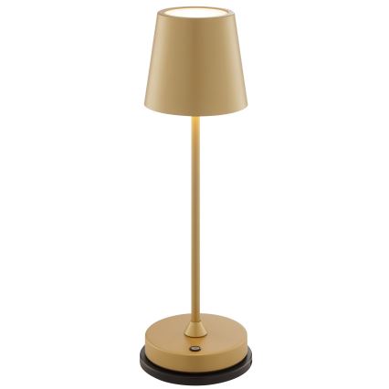 Brilliant - LED himmennettävä, ladattava, kosketusohjattu ulkokäyttöön tarkoitettu pöytälamppu ELORA LED/2,5W/5V 2700K 2600 mAh IP44 kultainen