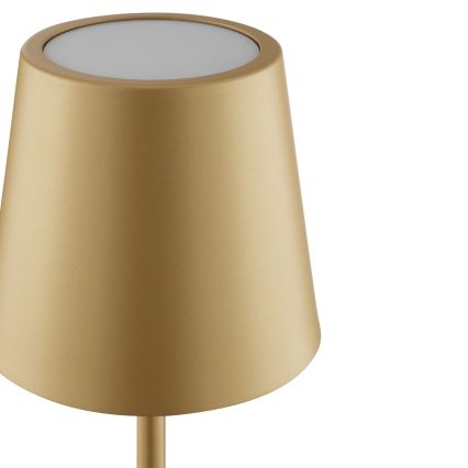Brilliant - LED himmennettävä, ladattava, kosketusohjattu ulkokäyttöön tarkoitettu pöytälamppu ELORA LED/2,5W/5V 2700K 2600 mAh IP44 kultainen