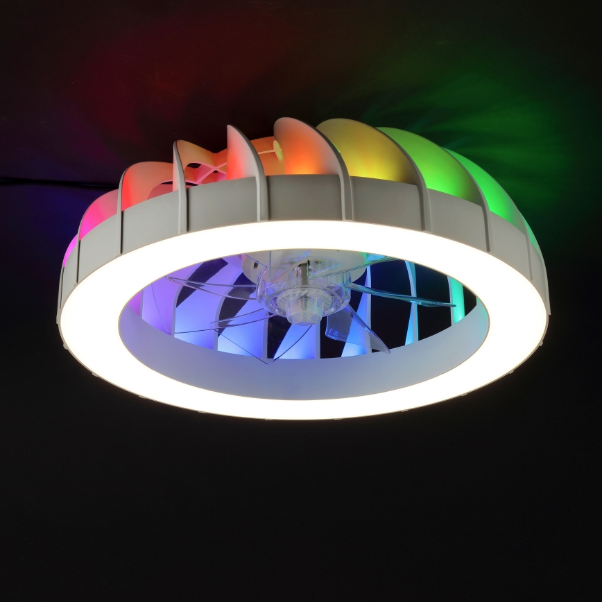 Brilliant - LED RGBW himmennettävä kattotuuletin valolla FANORA LED/30W/230V 2700-6500K Ø 46 cm valkoinen + kaukosäädin