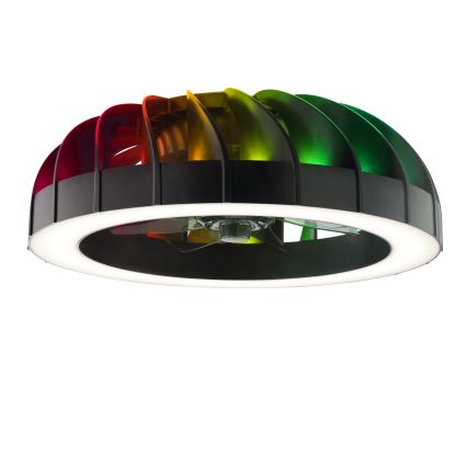 Brilliant - LED RGBW himmennettävä kattotuuletin valolla FANORA LED/30W/230V 2700-6500K halkaisija 46 cm musta + kaukosäädin