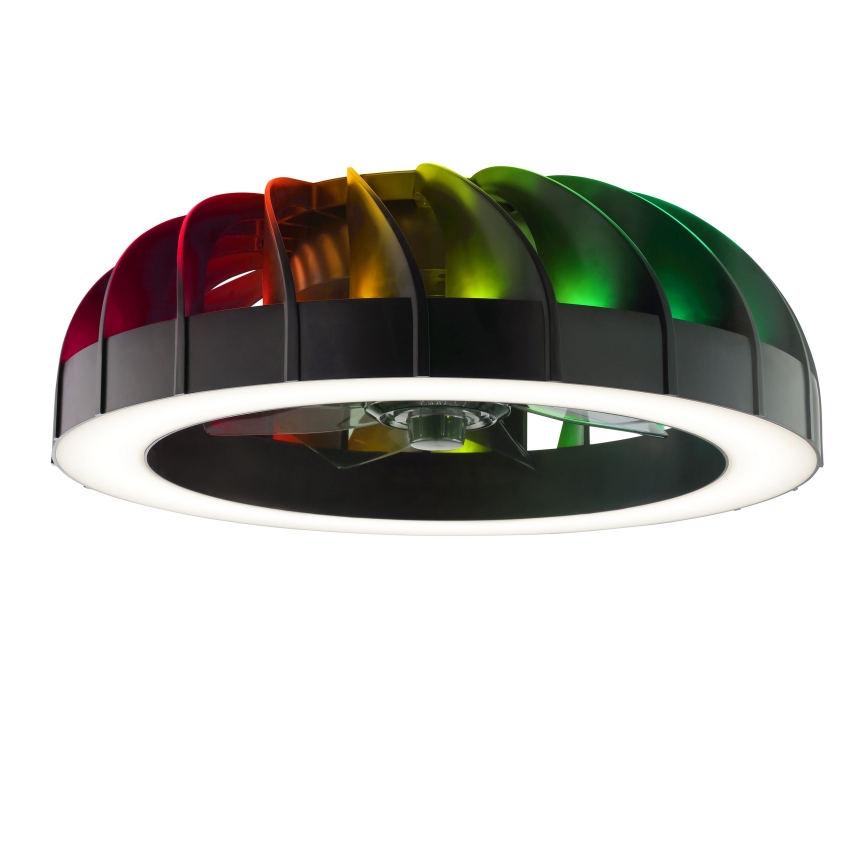 Brilliant - LED RGBW himmennettävä kattotuuletin valolla FANORA LED/30W/230V 2700-6500K halkaisija 46 cm musta + kaukosäädin