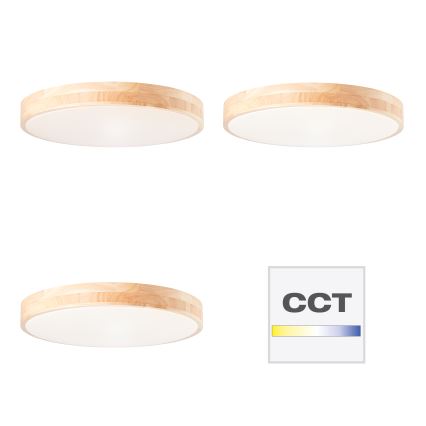 Brilliant - LED-himmennettävä kattovalaisin SLIMLINE LED/60W/230V 3000–6500 K Ø 45 cm kumipuu + kaukosäädin