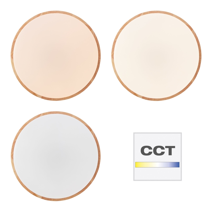 Brilliant - LED-himmennettävä kattovalaisin SLIMLINE LED/60W/230V 3000–6500 K Ø 45 cm kumipuu + kaukosäädin