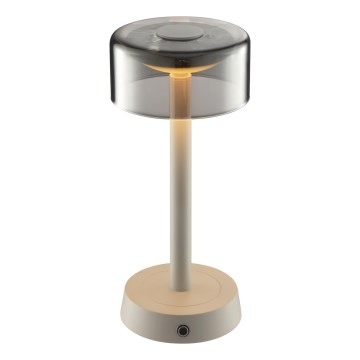 Brilliant - himmennettävä ladattava kosketusohjattu ulkokäyttöön tarkoitettu pöytälamppu RAZOR LED/2,5W/5V 2700K 2600 mAh IP44 harmaa