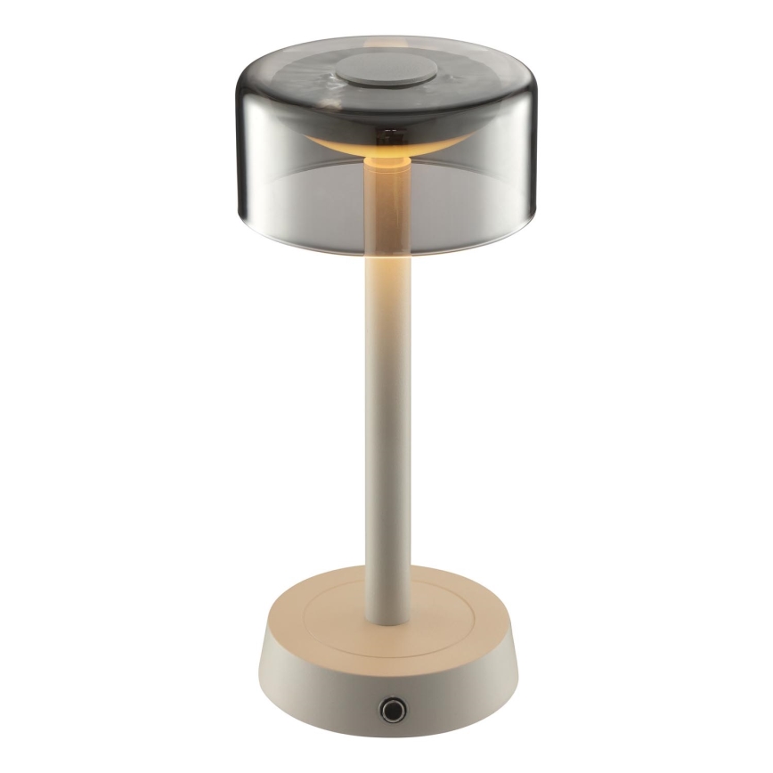 Brilliant - himmennettävä ladattava kosketusohjattu ulkokäyttöön tarkoitettu pöytälamppu RAZOR LED/2,5W/5V 2700K 2600 mAh IP44 harmaa