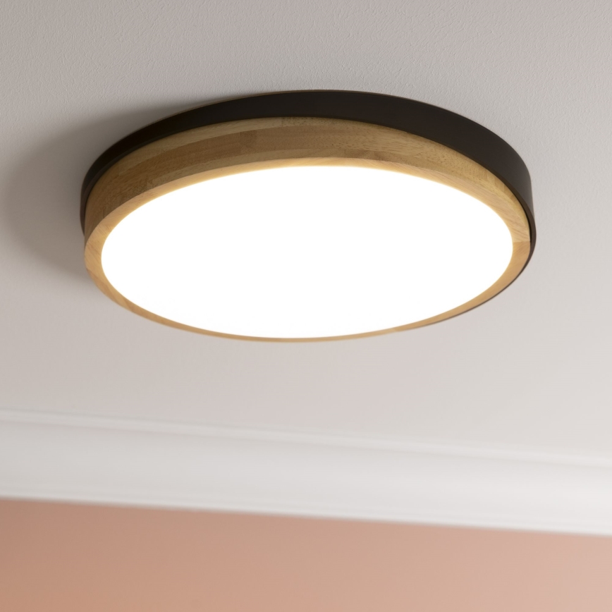 Brilliant - Himmennettävä LED-kattovalaisin BAARLO LED/24W/230V halkaisija 35 cm musta/kumiviikuna - FSC sertifioitu