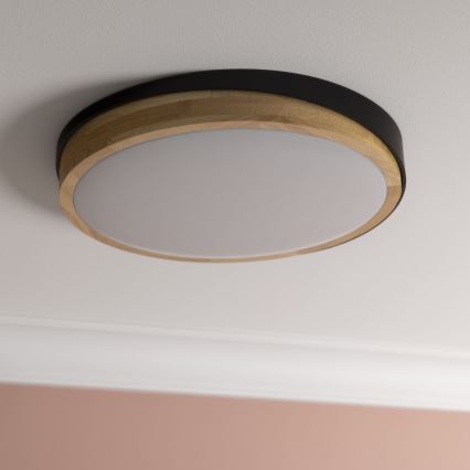 Brilliant - Himmennettävä LED-kattovalaisin BAARLO LED/24W/230V halkaisija 35 cm musta/kumiviikuna - FSC sertifioitu