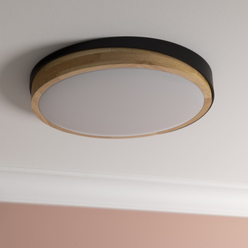 Brilliant - Himmennettävä LED-kattovalaisin BAARLO LED/24W/230V halkaisija 35 cm musta/kumiviikuna - FSC sertifioitu