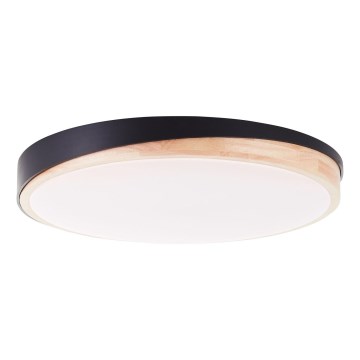 Brilliant - Himmennettävä LED-kattovalaisin BAARLO LED/36W/230V 3000-6500K halkaisija 50 cm musta/kumiviikuna + kauko-ohjaus - FSC sertifioitu