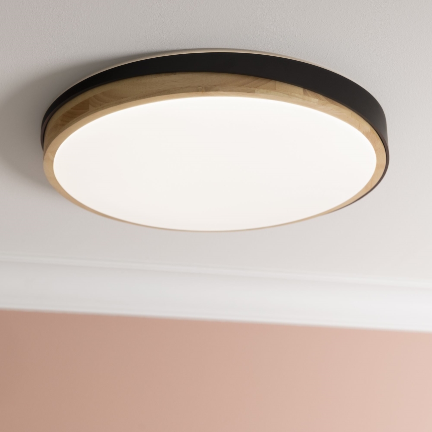 Brilliant - Himmennettävä LED-kattovalaisin BAARLO LED/36W/230V 3000-6500K halkaisija 50 cm musta/kumiviikuna + kauko-ohjaus - FSC sertifioitu